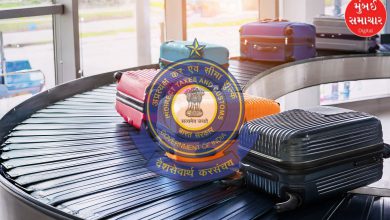 An international traveler clearing customs at an Indian airport with a luggage trolley